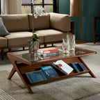 Rocket Coffee Table w/Tempered GlassModern Accent table ,for Living Room Bedroom Studio, Comfy Living Room table Comfy Reading