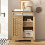 Meuble de rangement moderne avec tiroir et étagère réglable, armoire de rangement de style porte de grange pour cuisine, salle à manger, salle de bain, entrée
