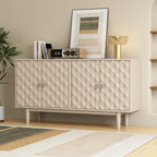 Buffet moderne à 4 portes avec motifs convexes