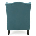 Fauteuil Club Chesterfield Capitonne Grand Dossier avec Pieds en Bois, Design Contemporain