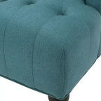Fauteuil Club Chesterfield Capitonne Grand Dossier avec Pieds en Bois, Design Contemporain
