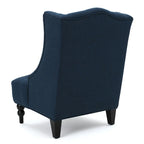 Fauteuil Club Chesterfield Capitonne Grand Dossier avec Pieds en Bois, Design Contemporain