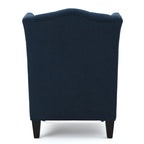 Fauteuil Club Chesterfield Capitonne Grand Dossier avec Pieds en Bois, Design Contemporain