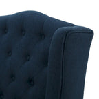 Fauteuil Club Chesterfield Capitonne Grand Dossier avec Pieds en Bois, Design Contemporain