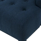 Fauteuil Club Chesterfield Capitonne Grand Dossier avec Pieds en Bois, Design Contemporain