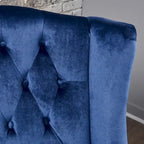 Fauteuil Club Chesterfield Capitonne Grand Dossier avec Pieds en Bois, Design Contemporain