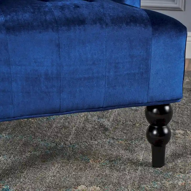 Fauteuil Club Chesterfield Capitonne Grand Dossier avec Pieds en Bois, Design Contemporain